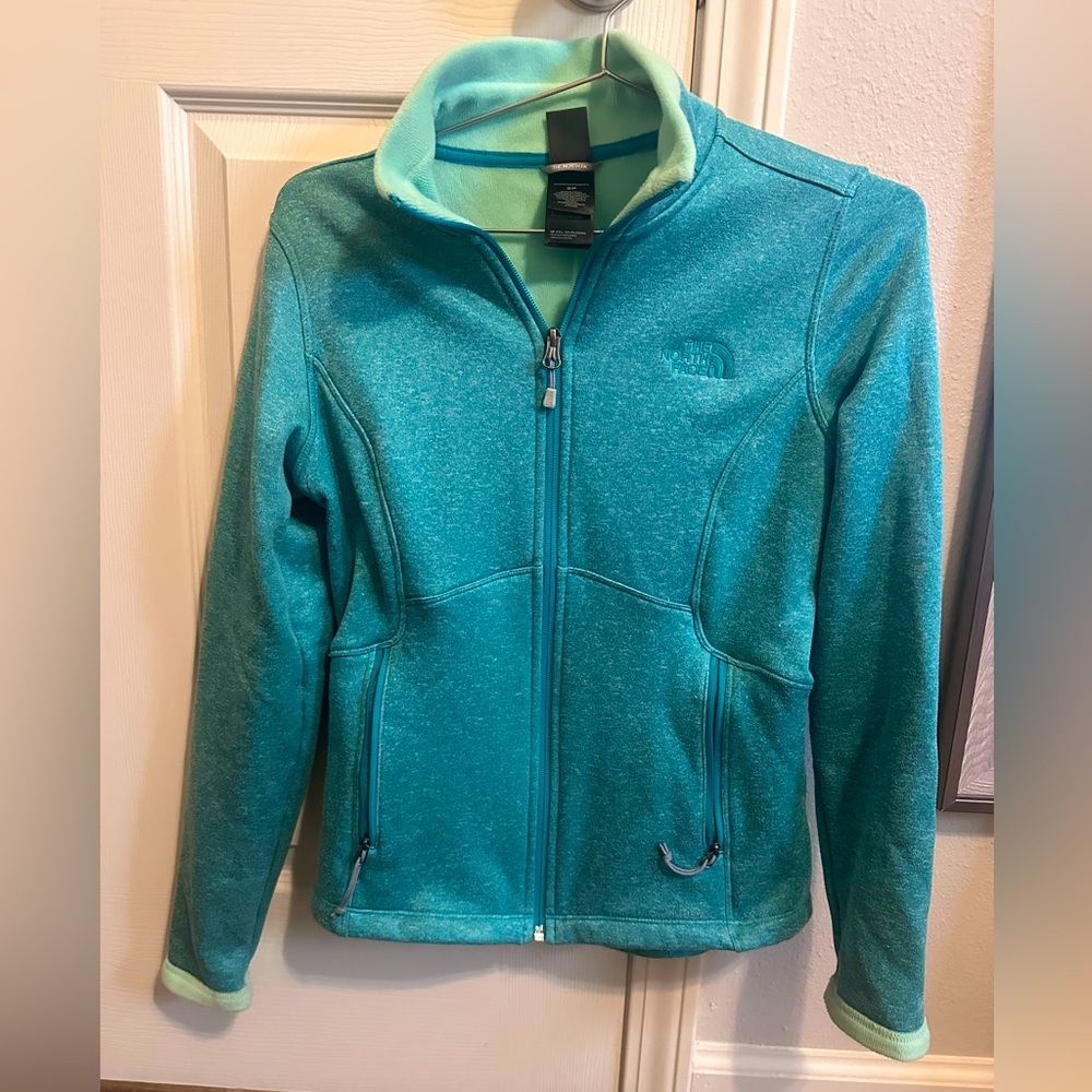 Teal north face jacket- small